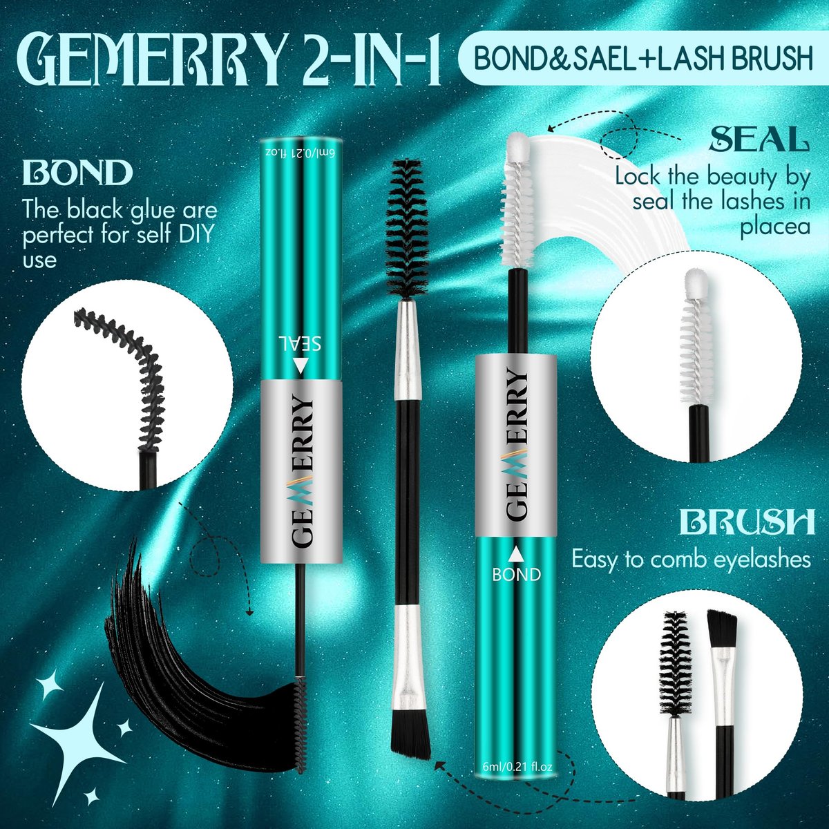 GEMERRY Lash Bond and Seal Waterproof 12ml Eyelash Glue for Clusters – Long Lasting 72-96 Hours, At-Home Use - görsel 3