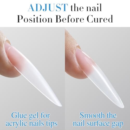 Double Rhythm 2 Pcs 0.5 Oz Nail Glue Gel Set for False Acrylic Nail Tips and Press on Nails - UV Resin Gel Nail Polish Kit for Salon DIY, No Lamp Needed (Clear) - görsel 12