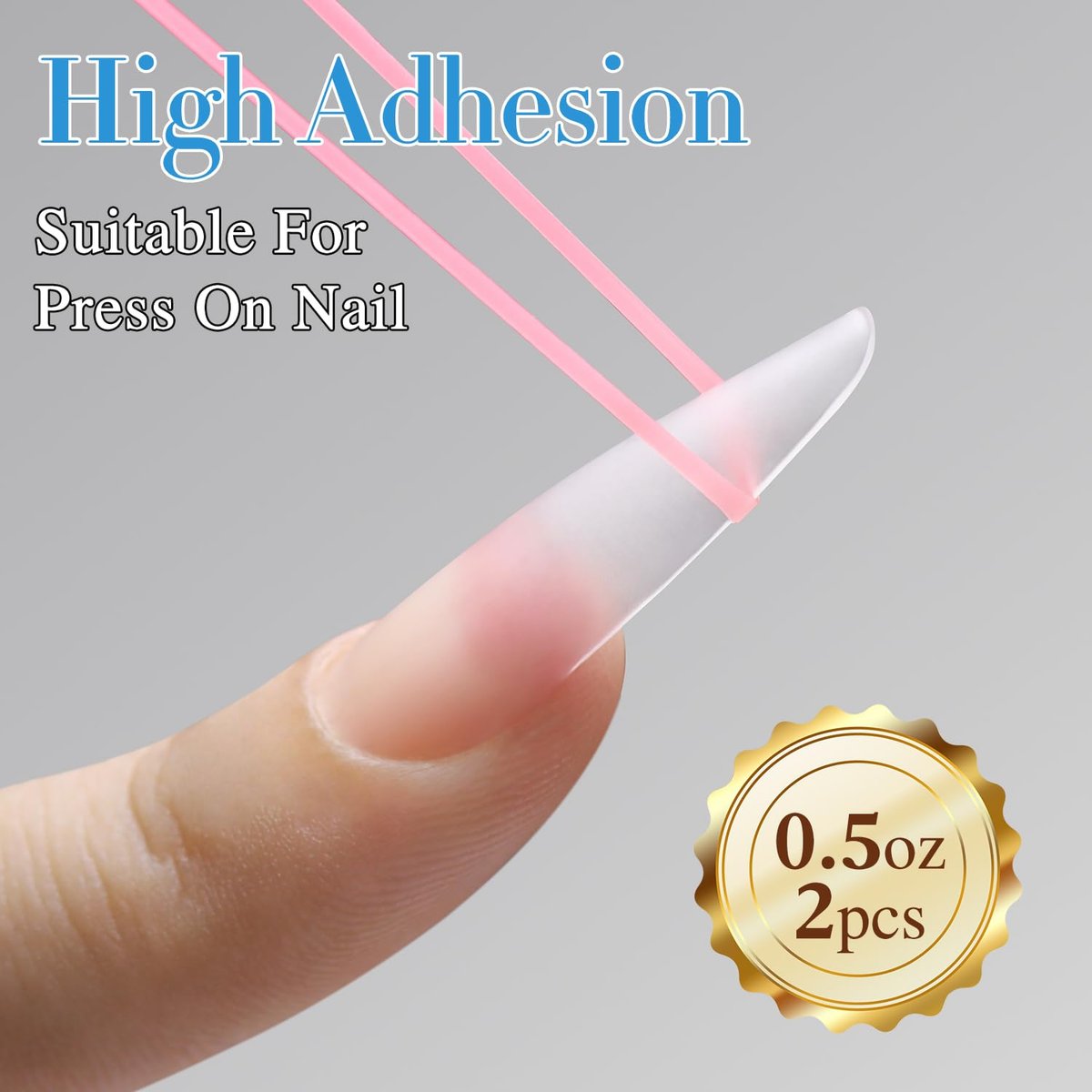Double Rhythm 2 Pcs 0.5 Oz Nail Glue Gel Set for False Acrylic Nail Tips and Press on Nails - UV Resin Gel Nail Polish Kit for Salon DIY, No Lamp Needed (Clear) - görsel 13