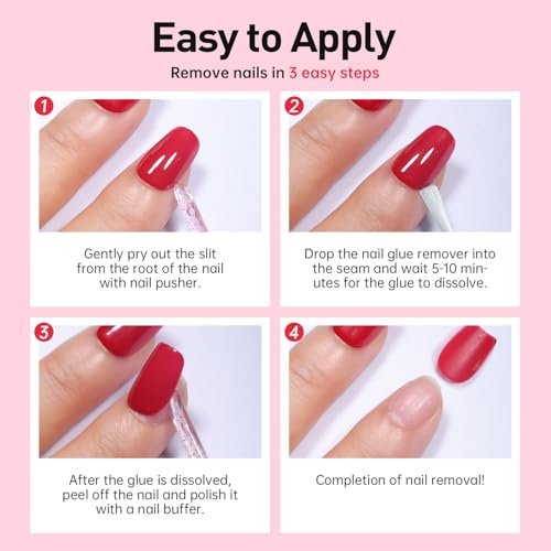 Curvlife Multi-functional Brush-on Nail Glue Remover 20ml - Cuticle Pusher for Press On & Fake Nails - görsel 8