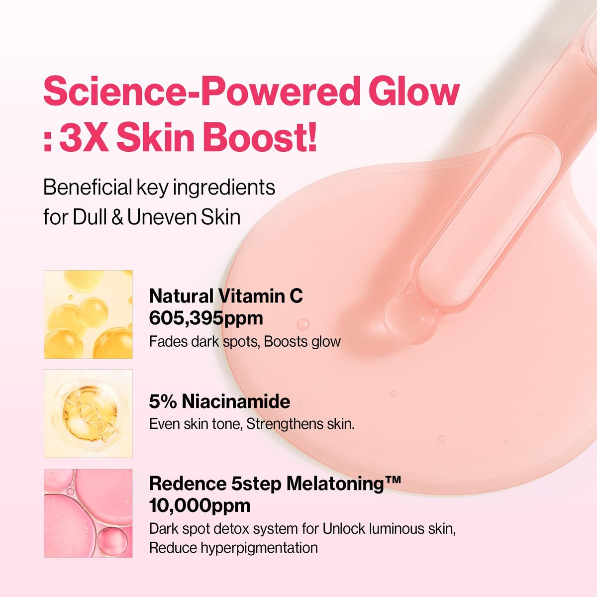 Redence Dark Spot Corrector Serum with 5% Niacinamide & Vitamin C | Tone & Spot Ampoule for Uneven Tone & Hydration | Korean Daily Skincare for All Skin Types | 30ml / 1 fl oz Avelisse
