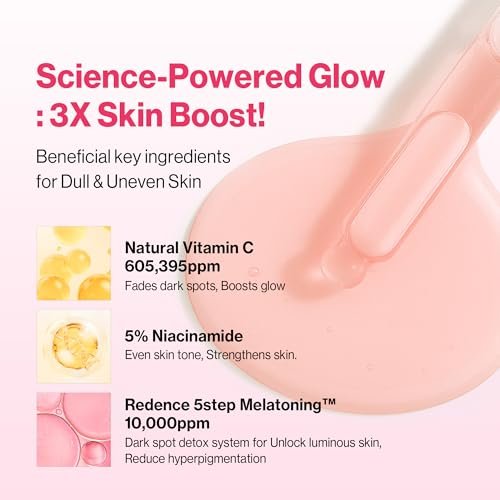 Redence Dark Spot Corrector Serum with 5% Niacinamide & Vitamin C | Tone & Spot Ampoule for Uneven Tone & Hydration | Korean Daily Skincare for All Skin Types | 30ml / 1 fl oz Avelisse