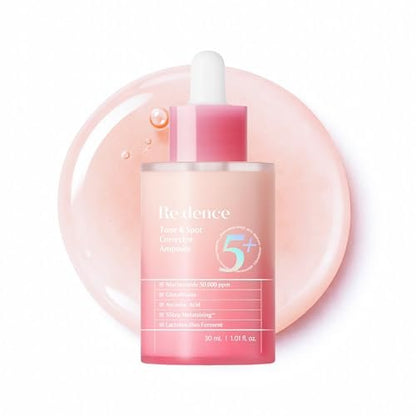 Redence Dark Spot Corrector Serum with 5% Niacinamide & Vitamin C | Tone & Spot Ampoule for Uneven Tone & Hydration | Korean Daily Skincare for All Skin Types | 30ml / 1 fl oz Avelisse