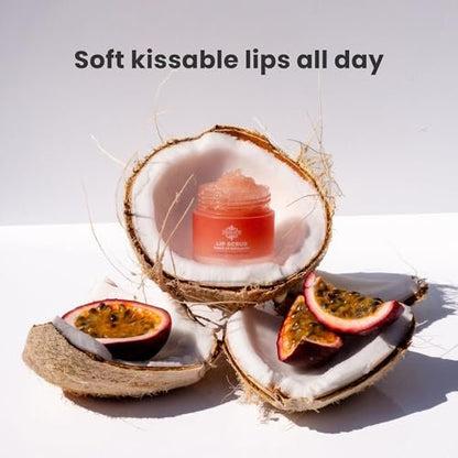 Dermasuri Lip Exfoliator Scrub & Moisturizer – Sugar Scrub for Dark Lips, Overnight Hydration, Coconut Passion Fruit – 0.7 oz