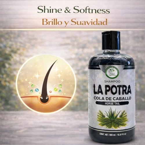 La Potra Cola de Caballo Shampoo Negro – 500ml | With Rosemary & Aloe Vera | For Dark to Black Colored Hair - görsel 14