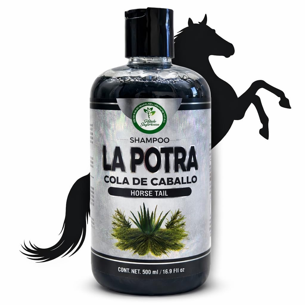 La Potra Cola de Caballo Shampoo Negro – 500ml | With Rosemary & Aloe Vera | For Dark to Black Colored Hair - görsel 1