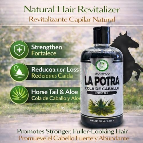 La Potra Cola de Caballo Shampoo Negro – 500ml | With Rosemary & Aloe Vera | For Dark to Black Colored Hair - görsel 12