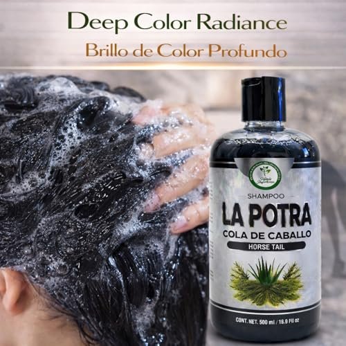La Potra Cola de Caballo Shampoo Negro – 500ml | With Rosemary & Aloe Vera | For Dark to Black Colored Hair - görsel 18
