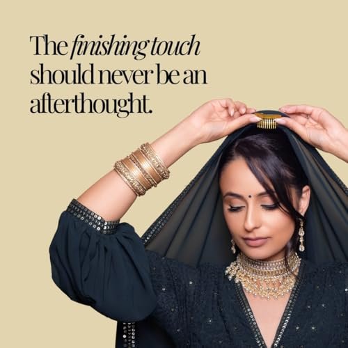 Rani Pins Premium 6 Large Heavy Duty Dupatta Clips - Black, Gold, Silver - Securely Attach Dupatta, Chunni, Hijab, Veils & Wigs to Hair Avelisse