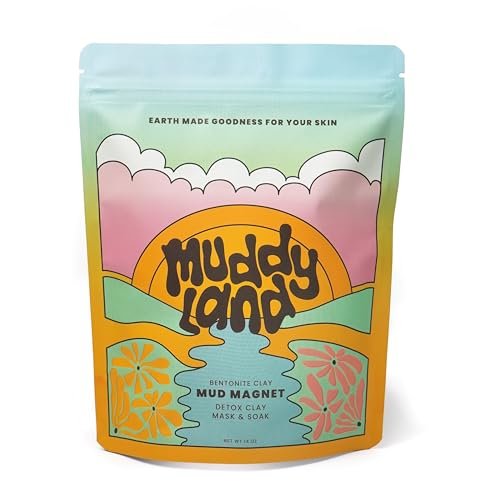 Muddyland Mud Magnet: Bentonite Clay Detox Mud Bath Soak & Full Body Mud Mask with Epsom Salt – 14 oz Avelisse