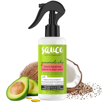 SAUCE BEAUTY Bond-Repairing Leave-In Hair Mask, Guacamole Whip - 8 fl oz (236 ml) Avelisse