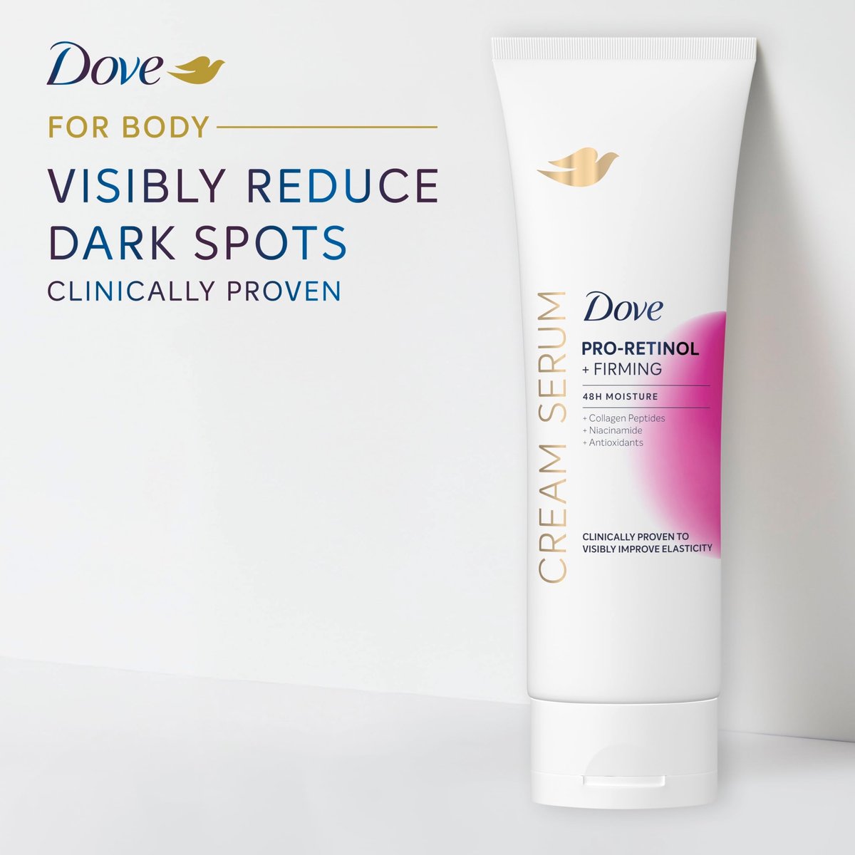 Dove Cream Serum Pro-Retinol + Firming for Elasticity and Firmness, with Collagen Peptides, Niacinamide and Antioxidants Lotion, 8 oz - görsel 9