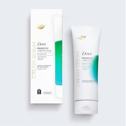 Dove Body Cream Serum Prebiotic + Protection for Dry, Sensitive Skin, with Pro-Vitamin B5, Stearic Acid and Peptides, 8 oz