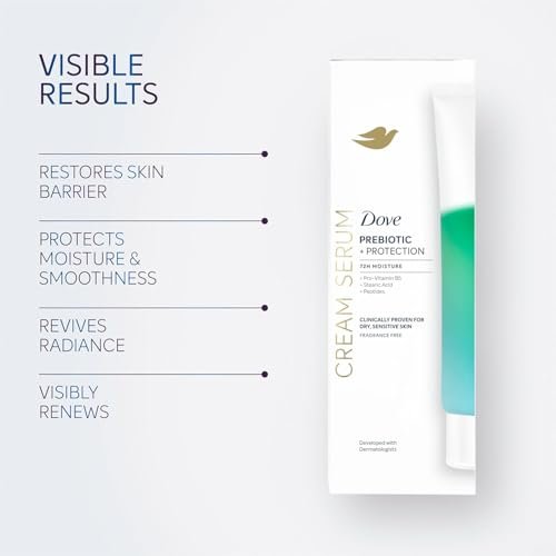 Dove Body Cream Serum Prebiotic + Protection for Dry, Sensitive Skin, with Pro-Vitamin B5, Stearic Acid and Peptides, 8 oz - görsel 10