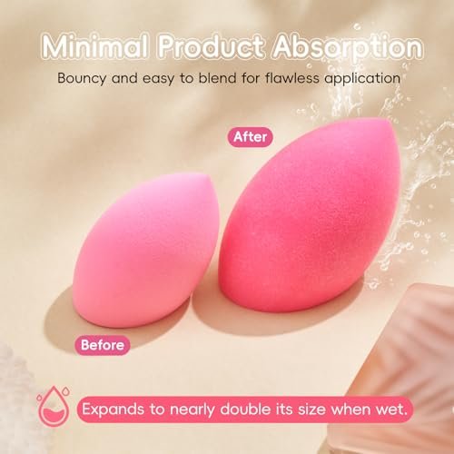 GWT Makeup Sponge Set, 6 Pcs Latex-Free Beauty Blender Sponges for Foundation, Liquid & Cream, Ultra-Soft Wonder Sponges, Multi-Angle Blending, Ideal Stocking Stuffers for Women - görsel 10