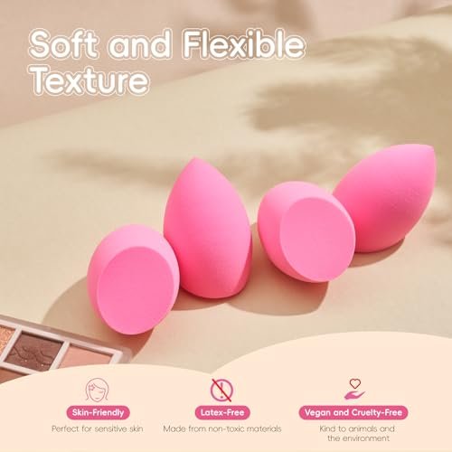 GWT Makeup Sponge Set, 6 Pcs Latex-Free Beauty Blender Sponges for Foundation, Liquid & Cream, Ultra-Soft Wonder Sponges, Multi-Angle Blending, Ideal Stocking Stuffers for Women - görsel 14