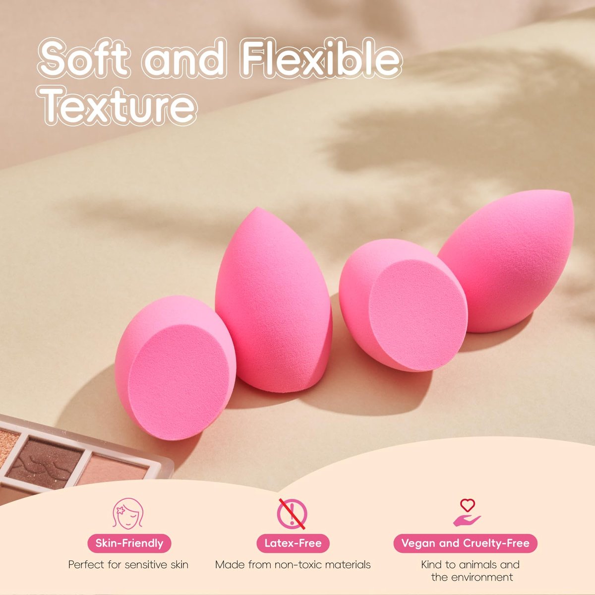 GWT Makeup Sponge Set, 6 Pcs Latex-Free Beauty Blender Sponges for Foundation, Liquid & Cream, Ultra-Soft Wonder Sponges, Multi-Angle Blending, Ideal Stocking Stuffers for Women - görsel 13