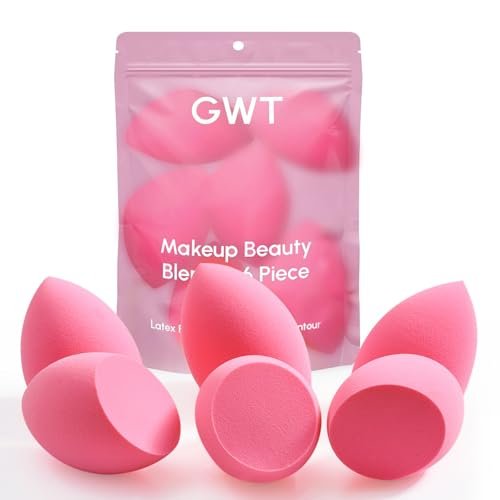 GWT Makeup Sponge Set, 6 Pcs Latex-Free Beauty Blender Sponges for Foundation, Liquid & Cream, Ultra-Soft Wonder Sponges, Multi-Angle Blending, Ideal Stocking Stuffers for Women - görsel 2