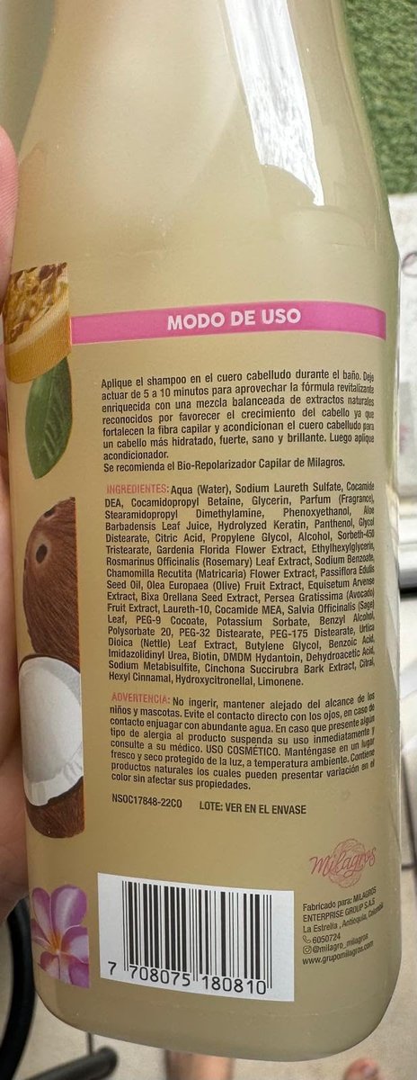 Milagros Shampoo Emergencia Capilar – Natural Hair Growth & Strengthening Shampoo for Colombian Hair Care, 15 Fl Oz Avelisse