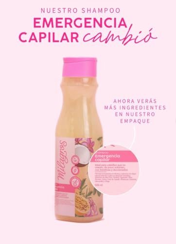 Milagros Shampoo Emergencia Capilar – Natural Hair Growth & Strengthening Shampoo for Colombian Hair Care, 15 Fl Oz Avelisse