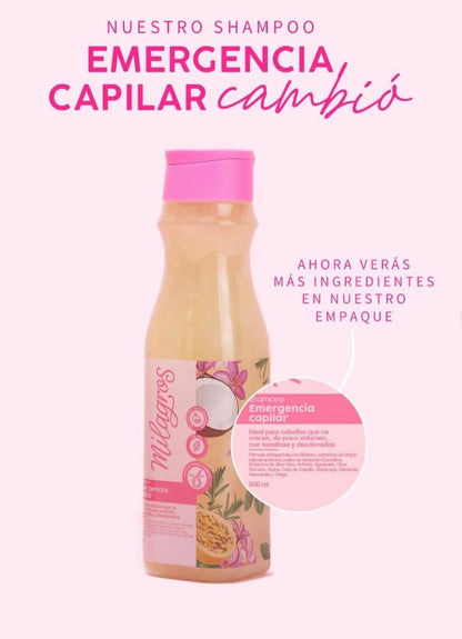 Milagros Shampoo Emergencia Capilar – Natural Hair Growth & Strengthening Shampoo for Colombian Hair Care, 15 Fl Oz Avelisse