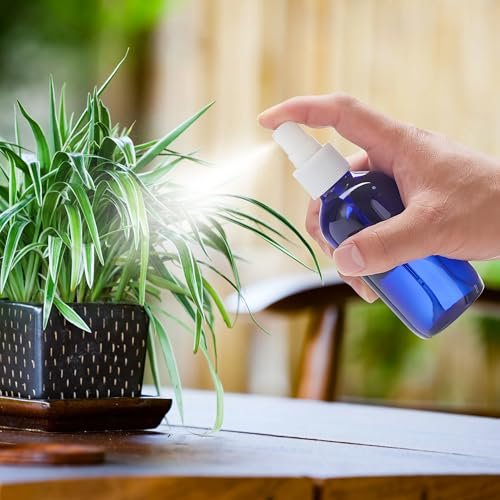 Bastelica Cobalt Blue Glass Spray Bottles 4 oz - Fine Mist Sprayers for Essential Oils, Face, Hair, Plants, Travel, Perfumes, Cleaning - 4 Pack - görsel 6