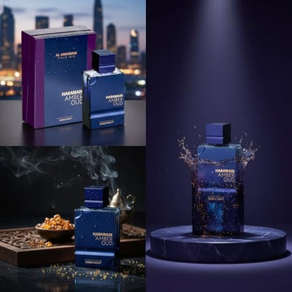 Al Haramain Amber Oud Dubai Night – Long Lasting Oud Cologne for Men with Bergamot & Saffron (3.33 oz) Avelisse