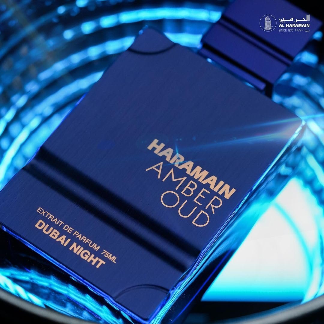 Al Haramain Amber Oud Dubai Night – Long Lasting Oud Cologne for Men with Bergamot & Saffron (3.33 oz) Avelisse