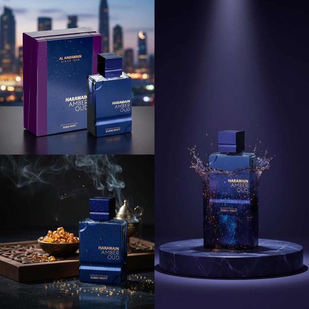 Al Haramain Amber Oud Dubai Night – Long Lasting Oud Cologne for Men with Bergamot & Saffron (3.33 oz) Avelisse