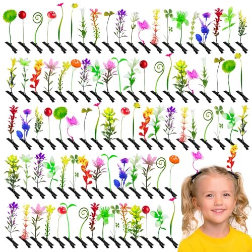 100 Pcs Bean Sprout Hair Clips - Mixed Style Funny Hairpins for Women, Kids, Girls - Crazy Hair Day & Party Decor Avelisse
