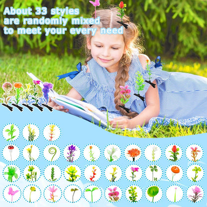 100 Pcs Bean Sprout Hair Clips - Mixed Style Funny Hairpins for Women, Kids, Girls - Crazy Hair Day & Party Decor Avelisse
