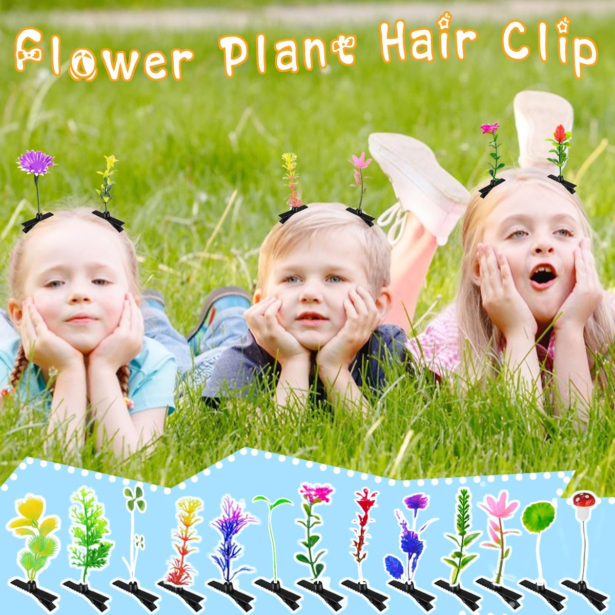 100 Pcs Bean Sprout Hair Clips - Mixed Style Funny Hairpins for Women, Kids, Girls - Crazy Hair Day & Party Decor Avelisse