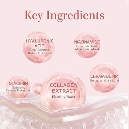Collagen Night Wrapping Mask - Peel Off Hydrolyzed Collagen Facial Mask for Elasticity & Hydration, Tight Skin, Reduce Sagging & Dullness, 2.54 fl.oz