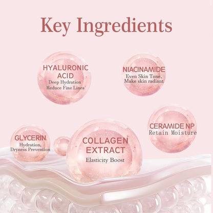 Collagen Night Wrapping Mask - Peel Off Hydrolyzed Collagen Facial Mask for Elasticity & Hydration, Tight Skin, Reduce Sagging & Dullness, 2.54 fl.oz