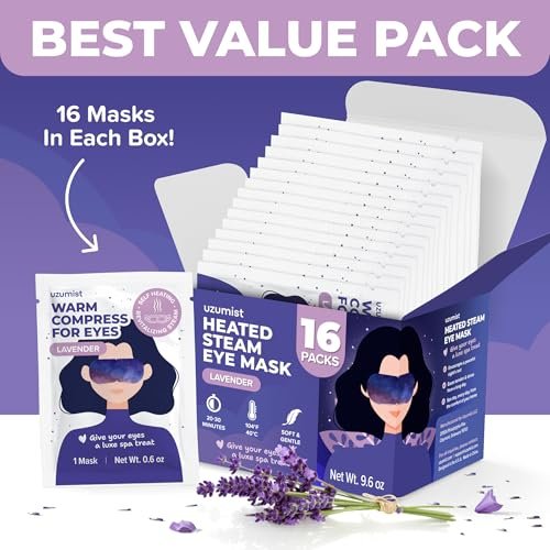 Uzumist Heated Eye Mask for Dry Eyes - 16 Pack Self Heating Steam Eye Mask, Warm Compress for Eyes, On-The-Go Travel Essentials - görsel 4