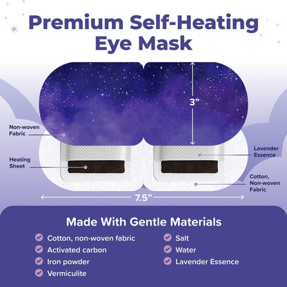 Uzumist Heated Eye Mask for Dry Eyes - 16 Pack Self Heating Steam Eye Mask, Warm Compress for Eyes, On-The-Go Travel Essentials