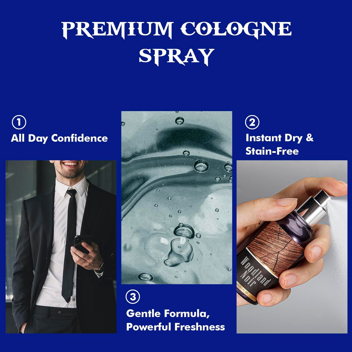 CLESH Men's Body Spray Travel Set - 3-Pack of 60ml / 2.1 fl oz: Crimson Ember, Aqua Reverie, Woodland Noir - görsel 11