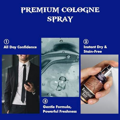 CLESH Men's Body Spray Travel Set - 3-Pack of 60ml / 2.1 fl oz: Crimson Ember, Aqua Reverie, Woodland Noir