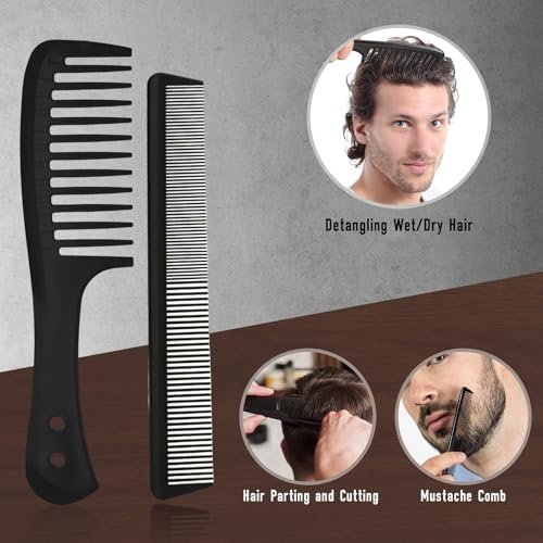 Dylapick Men's Hair Brush and Beard Brush Set – Boar Bristle, Wide Tooth Comb, Round Brush & Texture Comb for Detangling, Blow Drying, Cutting, Parting & Styling Avelisse