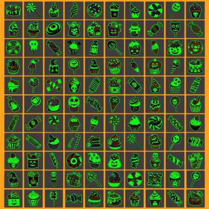 Partywind 204 Styles Glow Halloween Candy Temporary Tattoos for Kids - Luminous Sugar Tattoo Stickers for Party Decorations Supplies, Non-Candy Halloween Treats for Kids Trick or Treat Party