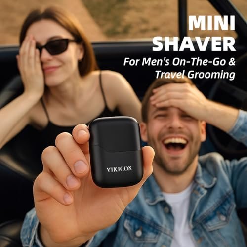 VIKICON Electric Foil Shaver for Men – Compact Travel Face Shaver with Dual Floating Blades, USB-C Fast Charge, Portable Mini Razor for Close Shave & Stubble Trimming Avelisse