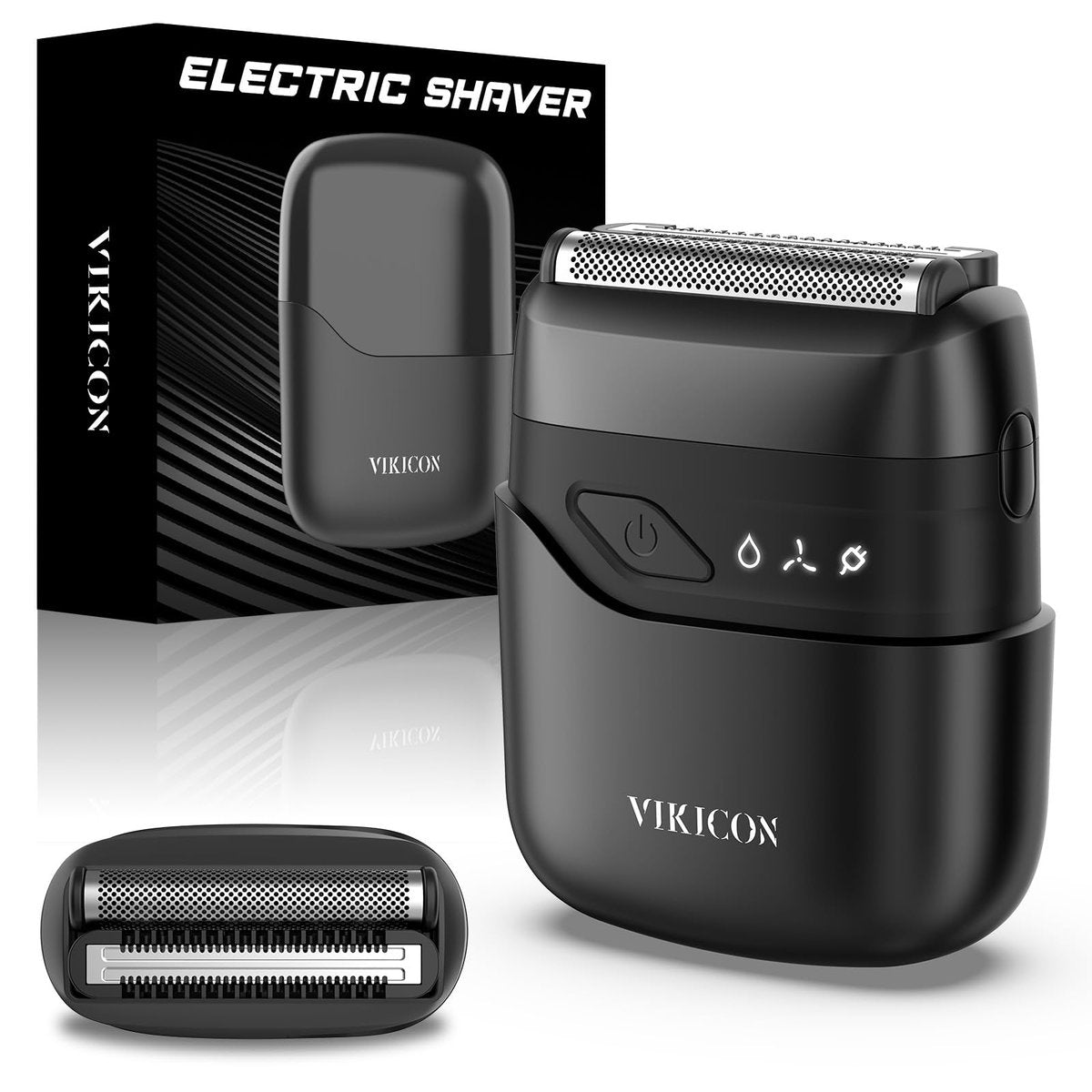 VIKICON Electric Foil Shaver for Men – Compact Travel Face Shaver with Dual Floating Blades, USB-C Fast Charge, Portable Mini Razor for Close Shave & Stubble Trimming Avelisse