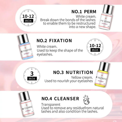 Gentle Lash Lift Kit with Enhanced Glue Balm – Semi-Permanent Curled Eyelashes Lasting 6-8 Weeks for All Lash Types Avelisse