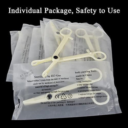 Autdor 13-Piece Belly Piercing Kit with 14G Belly Button Rings, Piercing Clamp, and Clean Tools | Professional Piercing Supplies