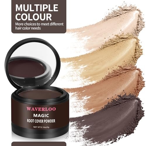 WAVERLOO Magic Root Cover Up - Instantly Conceals High Forehead & Hair Loss - Sweat & Waterproof Root Touch Up Hair Powder for Women & Men (Dark Brown, 4g) Avelisse