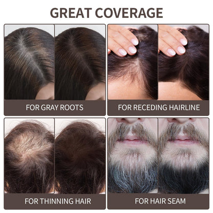 WAVERLOO Magic Root Cover Up - Instantly Conceals High Forehead & Hair Loss - Sweat & Waterproof Root Touch Up Hair Powder for Women & Men (Dark Brown, 4g) Avelisse