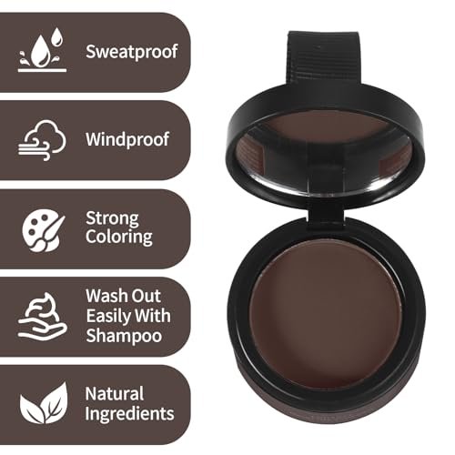 WAVERLOO Magic Root Cover Up - Instantly Conceals High Forehead & Hair Loss - Sweat & Waterproof Root Touch Up Hair Powder for Women & Men (Dark Brown, 4g) Avelisse