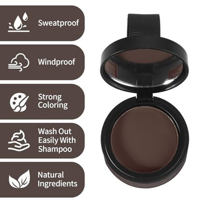WAVERLOO Magic Root Cover Up - Instantly Conceals High Forehead & Hair Loss - Sweat & Waterproof Root Touch Up Hair Powder for Women & Men (Dark Brown, 4g) Avelisse