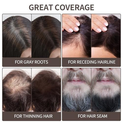 WAVERLOO Magic Root Cover Up - Instantly Conceals High Forehead & Hair Loss - Sweat & Waterproof Root Touch Up Hair Powder for Women & Men (Dark Brown, 4g) Avelisse