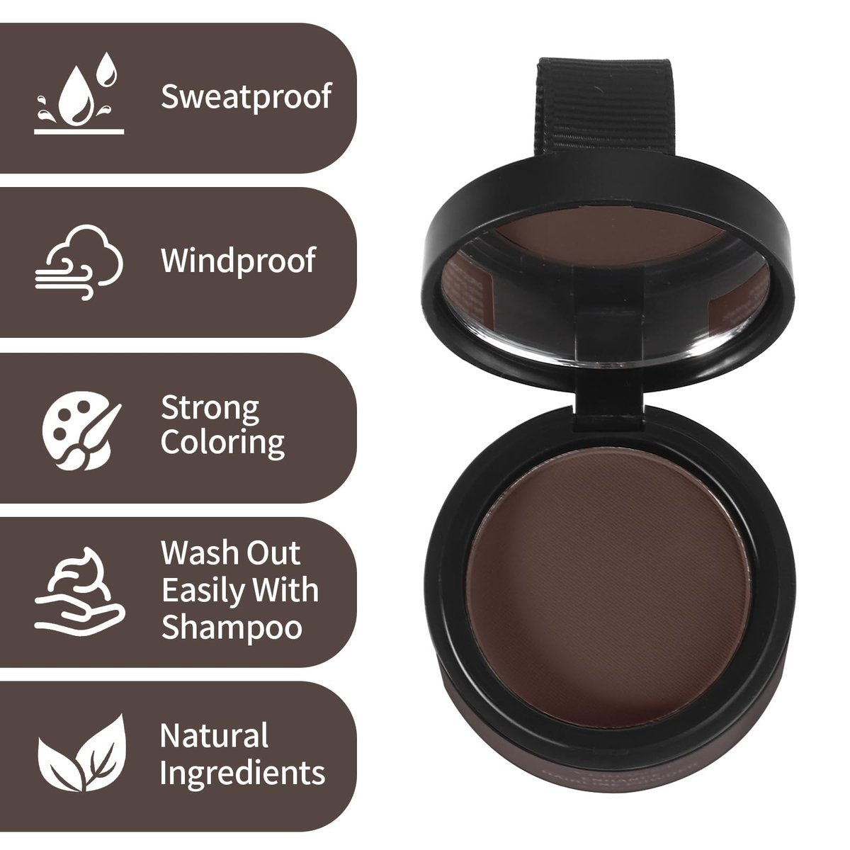 WAVERLOO Magic Root Cover Up - Instantly Conceals High Forehead & Hair Loss - Sweat & Waterproof Root Touch Up Hair Powder for Women & Men (Dark Brown, 4g) Avelisse